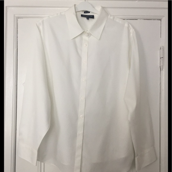 NWT Jones New York White No-Iron Dress Blouse - Picture 1 of 4